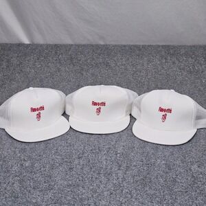 Vintage‎ 80sFlav-o-rite Rooster Trucker Hat Lot of 3 White Pennant Winner Korea